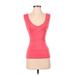 Nike Active Tank Top: Red Solid Activewear - Women's Size X-Small