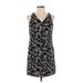 Old Navy Casual Dress - Shift V Neck Sleeveless: Black Print Dresses - Women's Size X-Small