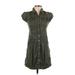 H&M L.O.G.G. Casual Dress - Mini Collared Short sleeves: Green Solid Dresses - Women's Size 13