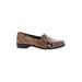 Donald J Pliner Flats: Slip-on Chunky Heel Casual Brown Snake Print Shoes - Women's Size 7 1/2 - Almond Toe