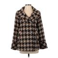 Hilary Radley Wool Coat: Below Hip Brown Houndstooth Jackets & Outerwear - Women's Size 2