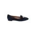 Talbots Flats: Slip On Chunky Heel Work Blue Print Shoes - Women's Size 8 1/2 - Almond Toe