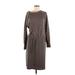 PrAna Casual Dress - Sweater Dress: Brown Marled Dresses - Women's Size Medium