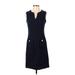 Karl Lagerfeld Paris Cocktail Dress V Neck Sleeveless: Blue Print Dresses - Women's Size 2