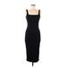 Shein Casual Dress - Sheath: Black Solid Dresses - Women's Size 6