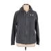 Under Armour Zip Up Hoodie: Gray Solid Tops - Women's Size X-Large