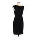 David Meister Cocktail Dress - Sheath Cowl Neck Sleeveless: Black Solid Dresses - Women's Size 10