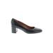 Margaux Heels: Slip-on Chunky Heel Classic Black Print Shoes - Women's Size 40 - Almond Toe