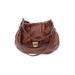 B Makowsky Leather Shoulder Bag: Brown Solid Bags