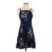 Old Navy Casual Dress - Mini Square Sleeveless: Blue Floral Dresses - Women's Size Small Petite