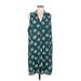 Vince Camuto Casual Dress - Shift V Neck Sleeveless: Green Floral Dresses - Women's Size Medium