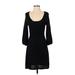 White House Black Market Casual Dress - Sheath Scoop Neck 3/4 sleeves: Black Solid Dresses - Women's Size Small