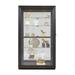 Framed Sliding Door 5 Shelf Curio Cabinet in Dark Brown - Home Meridian P021553