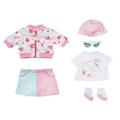 Zapf Creation 705957 Baby Annabell Deluxe Frühling 43 cm - Puppenkleidung Set bestehend aus rosa Puppenjacke, Rock, Mütze, weißem Shirt, Sonnenbrille und Socken