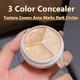 3-Farben-Concealer-Palette, Creme-Textur, deckt Akne-Markierungen, Augenringe und multifunktionales Gesichts-Make-up ab
