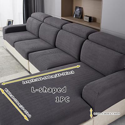 TEMU 1pc Sofa Cover, Stretch Sofa Slipcover, Dust-proof, Universal Jacquard Couch Cover Furniture Protector For Bedroom Office Living Room Home Decor Image