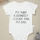 100% Cotton Baby Bodysuits My Aunt Is Definitely Cooler Than My Dady Letter Print Comfortable Soft Crew Neck Triangle Romper For Newborn Baby