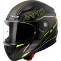 LS2 FF353 Rapid II Rokku Casco, nero-grigio-giallo, dimensione L