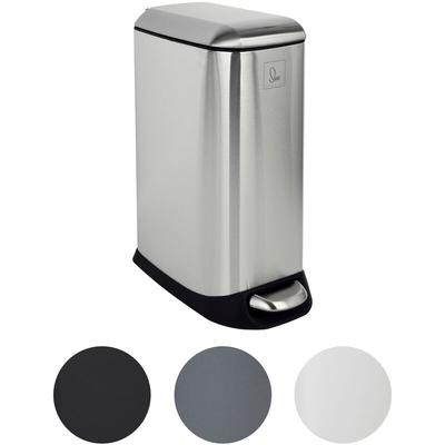 TS12 Mülleimer Treteimer Abfalleimer 12l inkl. Inneneimer Pedal Silber - Svita Image