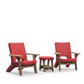 Mayne Inc. Mesa Conversation Set - 2 Person Outdoor Seating Group w/ Side Table Wood/Plastic in Red/Brown | Wayfair 8705-R