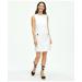 Brooks Brothers Women's Crewneck Shift Dress In Basketwoven Cotton | White | Size 12