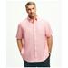 Brooks Brothers Men's Big & Tall Sport Shirt, Short-Sleeve Irish Linen | Red | Size 1X Tall