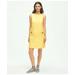 Brooks Brothers Women's Crewneck Shift Dress In Basketwoven Cotton | Medium Yellow | Size 8