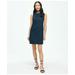 Brooks Brothers Women's Crewneck Shift Dress In Basketwoven Cotton | Navy | Size 16