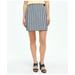 Brooks Brothers Women's Gingham Wrap Skirt In Bi-Stretch Cotton Twill | Navy | Size 8