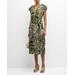 Scarlett Floral-print Raglan-sleeve Midi Dress