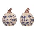 Transpac Ceramic Salt & Pepper Shaker Set Ceramic in Blue/White | 2.95 H x 4.3 W in | Wayfair TH00896