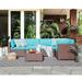 Latitude Run® Alexaundra Patio 6 Piece Rattan Sectional Seating Group w/ Cushions in Brown | Wayfair 1F803728A66546F890E0CE798B90E40C