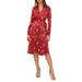 Halogen(r) Floral Long Sleeve Faux Wrap Midi Shirtdress