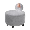 Housse de pouf ronde en velours tabouret de rangement pliant protecteur de meubles housse souple avec housse de pouf à fond élastique