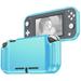 Turquoise Blue Carbon Fiber Design Flexible TPU Rubber Case Protective Cover [Anti-Shock Anti-Fingerprint] Compatible with Nintendo Switch Lite Console