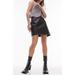 Paneled Faux Leather Miniskirt