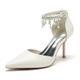 Femme Chaussures de mariage Chaussures blanches Talons à bride à la cheville Mariage Soirée du quotidien Talons de mariage Chaussures de mariée Chaussures de demoiselle d'honneur Imitation Perle