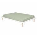 Pack lit avec matelas bois massif blanc 140x200 cm