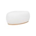 Pouf ovale en tissu bouclette blanc