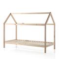 Lit enfant cabane 1 tiroir en bois 90x200cm bois clair