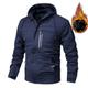 Herren Outdoorjacke Fleecejacke Windbreaker Sports Outdoor Freizeitskleidung Reise Langlebig Grundlegend Winter Zitate Sprüche Solide / einfarbig Sportbekleidung Warm-Ups Mit Kapuze Standard