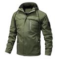 Herren Outdoorjacke Fleecejacke Windbreaker Sports Outdoor Freizeitskleidung Reise Langlebig Grundlegend Winter Zitate Sprüche Solide / einfarbig Sportbekleidung Warm-Ups Mit Kapuze Standard