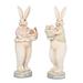 The Holiday Aisle® 2 Piece Resin Fancy Bunny Figurine Set Resin | 13.25 H x 5.5 W x 3.75 D in | Wayfair E7552CCFB18B47F1842FA0F799DE2E69