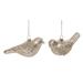 The Holiday Aisle® 2 Piece Christmas Bird Hanging Figurine Ornament Set Glass in Gray/Yellow | 2.88 H x 5.5 W x 2.5 D in | Wayfair