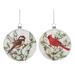 The Holiday Aisle® 2 Piece Painted Winter Bird Ball Ornament Set Glass in Green/Red/White | 5.5 H x 4.75 W x 1.63 D in | Wayfair