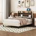 Ivy Bronx Queen Size Upholstered Platform Bed w/ Storage Headboard, Sensor Light & A Set Of Sockets & USB Ports, Linen Fabric | Full | Wayfair