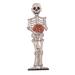 The Holiday Aisle® Hazar Hazar Halloween Smiley Skeleton Wood in Brown/White | 17.7 H x 5.6 W x 0.8 D in | Wayfair CF6AE23CF2FB41AE8B03D4C1F28D5946