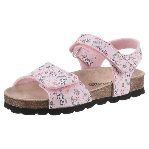 Riemchensandale KIDSWORLD Gr. 31, bunt (rosa bunt) Kinder Schuhe Sommerschuh, Sandalette, Klettschuh, mit praktischen Klettriemchen