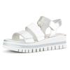 Keilsandalette GABOR, Damen, Gr. 35, silber (weiß, silberfarben), Glattleder, metallic, modisch, Schuhe, Sommerschuh, Sandale, Keilabsatz, mit drei Klettverschlüssen