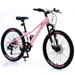 24 Inch Mountain Bike Kids Mountain Bike with Shimano 7-Speed Aluminum Frame Bicycle with Anti-Skid Tires for Boys Girls Pink